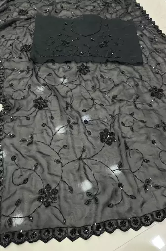 Black designer bidds handwork saree