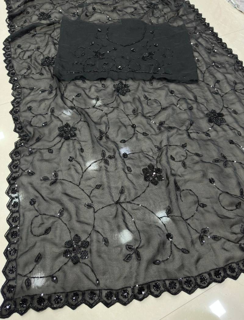Black designer bidds handwork saree