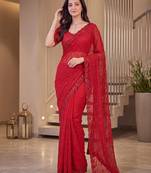 Red designer bidds handwork saree
