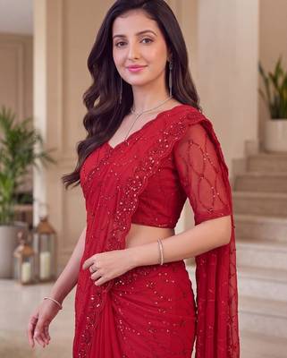 Red designer bidds handwork saree 2