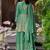 Floral Embroidered Sequinned V-Neck A-Line Kurta With Palazzos & Dupatta