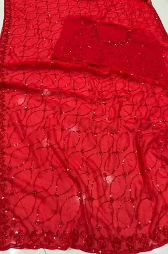 Red designer bidds handwork saree