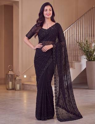 Black designer bidds handwork saree 1