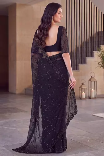 Black designer bidds handwork saree
