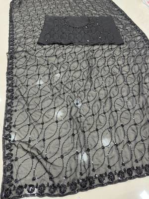 Black designer bidds handwork saree 4