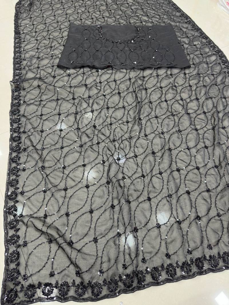 Black designer bidds handwork saree
