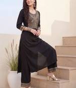 Women Ethnic Motifs Embroidered Regular Thread Work Kurta with Palazzos