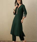 Women Regular Gotta Patti Liva Kurta with Trousers