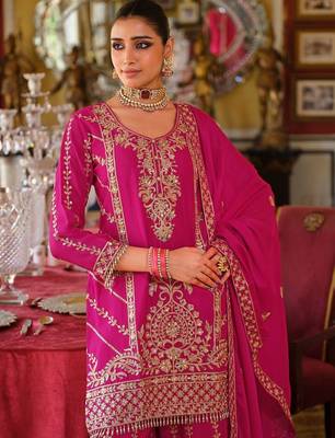 Women Ethnic Motifs Embroidered Regular Mirror Work Kurta & Palazzos With Dupatta 1