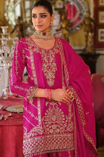 Women Ethnic Motifs Embroidered Regular Mirror Work Kurta & Palazzos With Dupatta