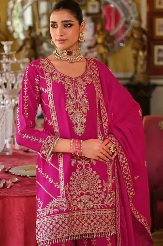 Women Ethnic Motifs Embroidered Regular Mirror Work Kurta & Palazzos With Dupatta