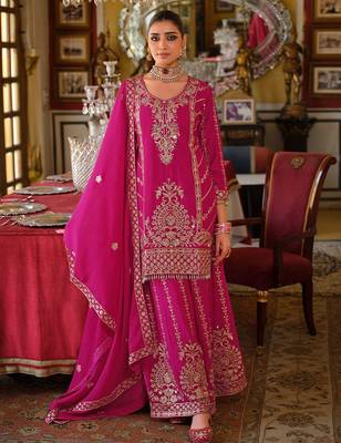 Women Ethnic Motifs Embroidered Regular Mirror Work Kurta & Palazzos With Dupatta 2