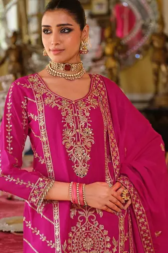 Women Ethnic Motifs Embroidered Regular Mirror Work Kurta & Palazzos With Dupatta