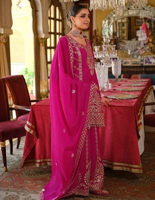 Women Ethnic Motifs Embroidered Regular Mirror Work Kurta & Palazzos With Dupatta 4
