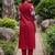 Women Embroidered Pleated Thread Work Pure Cotton Kurta with Trousers