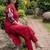 Women Embroidered Pleated Thread Work Pure Cotton Kurta with Trousers