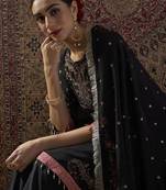 Ethnic Motifs Embroidered Straight Thread Work Kurta With Patiala & Dupatta
