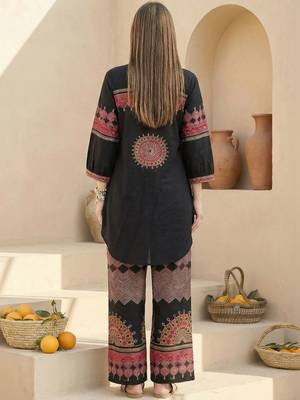 Women Ethnic Motifs Printed Regular Pure Cotton Kurta with Palazzos 4
