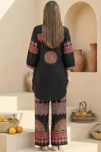 Women Ethnic Motifs Printed Regular Pure Cotton Kurta with Palazzos