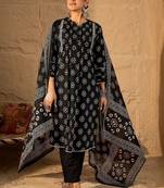 Ethnic Motifs Printed Kurta With Trouser & With Dupatta