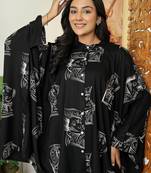 Women Printed Kaftan Kurta with Trousers