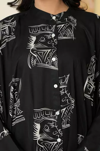 Women Printed Kaftan Kurta with Trousers