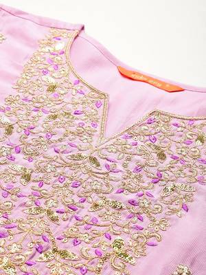 Floral Embroidered Liva Kurta With Trousers & Dupatta 2