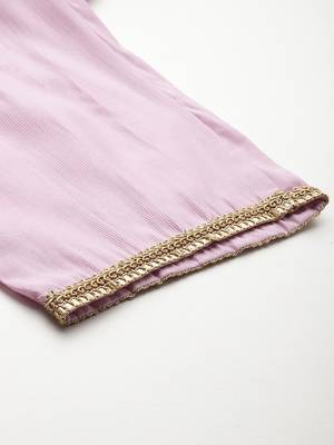 Floral Embroidered Liva Kurta With Trousers & Dupatta 8