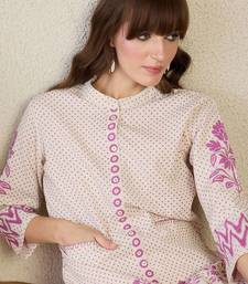 Floral Printed Mandarin Collar Straight Kurta With Trousers