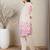 Floral Printed Mandarin Collar Straight Kurta With Trousers