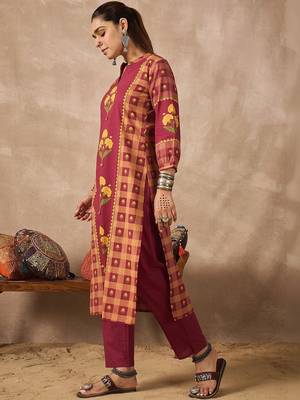 Women Ethnic Motifs Printed Regular Pure Cotton Kurta with Trousers 3