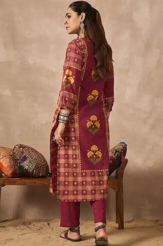 Women Ethnic Motifs Printed Regular Pure Cotton Kurta with Trousers