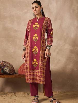 Women Ethnic Motifs Printed Regular Pure Cotton Kurta with Trousers 6