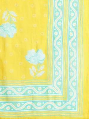 Women Floral Printed Regular Pure Cotton Kurta with Trousers & With Dupatta 4