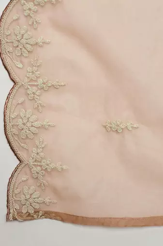 Floral Yoke Design Thread Work Straight Kurta With Trousers & Dupatta