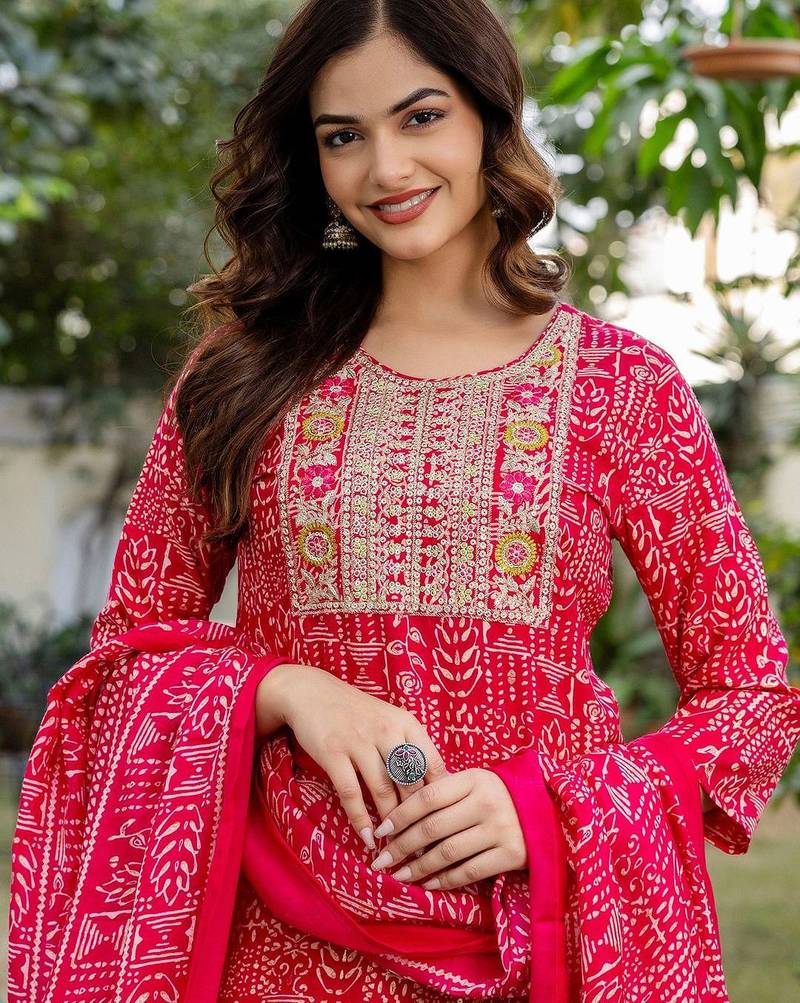Women Ethnic Motifs Printed Regular Pure Cotton Kurta with Trousers & With Dupatta