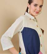 Women Colourblocked Regular Pure Cotton Kurta with Trousers