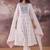 Embroidered Notch Neck Thread Work Pure Cotton Kurta With Trousers & Dupatta
