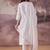 Embroidered Notch Neck Thread Work Pure Cotton Kurta With Trousers & Dupatta