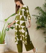 Women Printed Regular Beads and Stones Pure Cotton Kurta with Palazzos