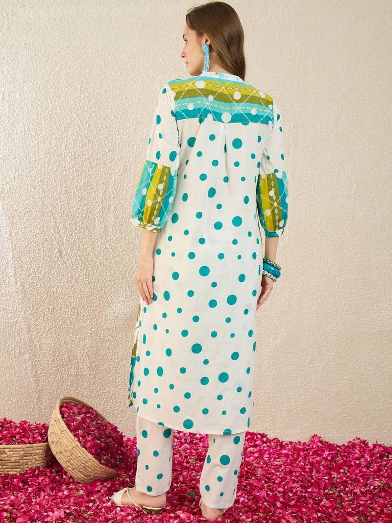 Women Floral Printed Regular Pure Cotton Kurta with Trousers