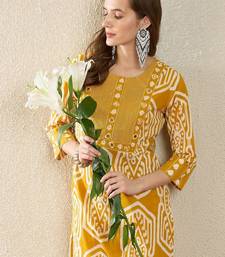Women Printed Regular Mirror Work Pure Cotton Kurta with Trousers