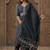 Motifs Embroidered Pure Cotton V-Neck Straight Kurta With Trousers & Dupatta