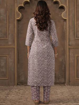 Women Ethnic Motifs Printed Cotton Kurta with Trousers & Dupatta 3