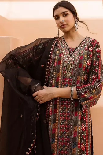 Women Ethnic Motifs Printed Kurta with Palazzos & Dupatta