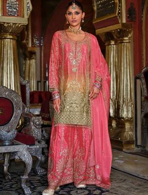 Women Ethnic Motifs Embroidered Kurta with Palazzos & Dupatta 1