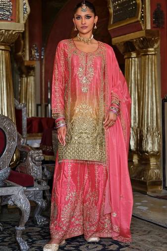 Women Ethnic Motifs Embroidered Kurta with Palazzos & Dupatta