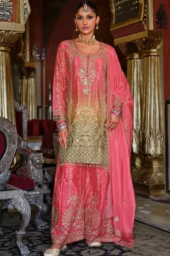 Women Ethnic Motifs Embroidered Kurta with Palazzos & Dupatta