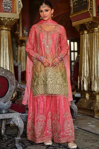 Women Ethnic Motifs Embroidered Kurta with Palazzos & Dupatta
