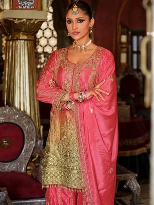 Women Ethnic Motifs Embroidered Kurta with Palazzos & Dupatta 7